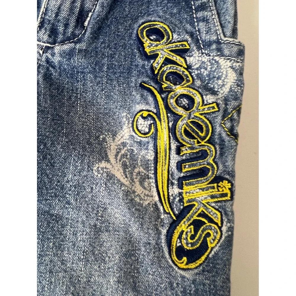 Akademiks Baby Boys‎ Denim Jeans Blue Embroidered Y2K 0-6M Medium Wash CSWHL
